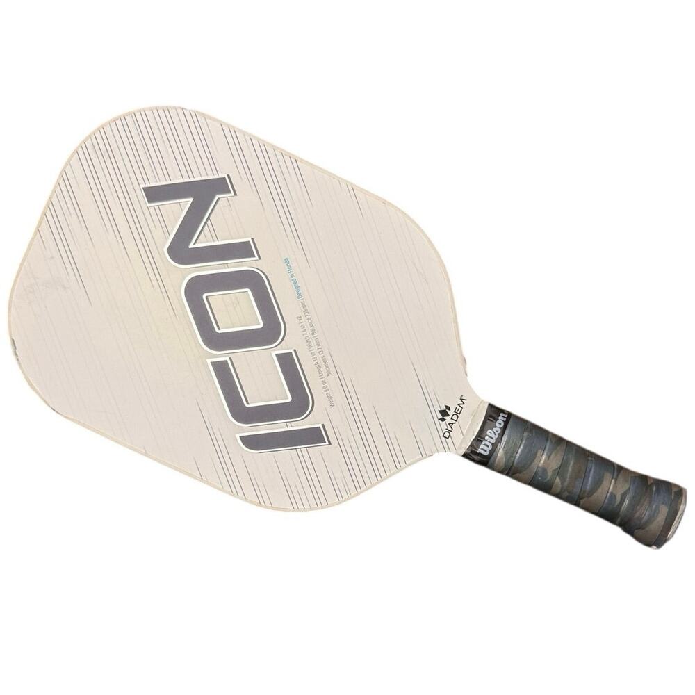 Diadem Icon v2 Pickleball Paddle White Carbon Fiber High Spin Face Scuffs